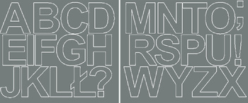 Naklejka litery samoprzylepne 6 cm naklejki szary z połyskiem