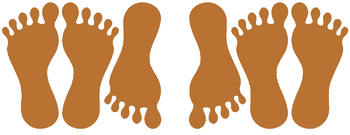 Naklejki stopy 6 szt. na podłogę ścieżka sensoryczna miedziany matowy