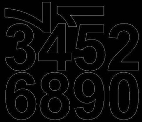 Naklejka cyfry samoprzylepne 8 cm naklejki czarny z połyskiem