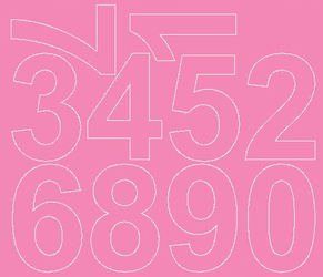 Naklejka cyfry samoprzylepne 8 cm naklejki różowy matowy