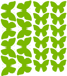 Naklejki na ścianę motyle 20 szt. limonkowy zielony z połyskiem