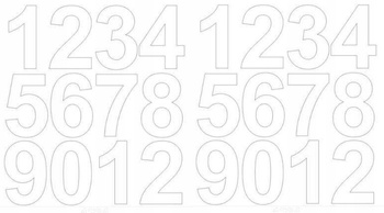 Naklejka cyfry samoprzylepne 7 cm naklejki białe z połyskiem