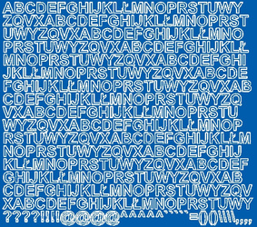 Naklejka litery samoprzylepne 1 cm naklejki niebieski połysk