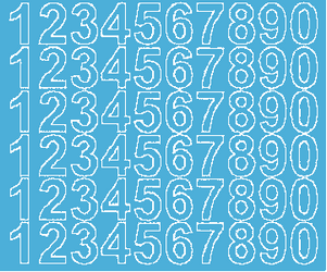 Naklejki cyfry samoprzylepne 3 cm jasnoniebieski matowy