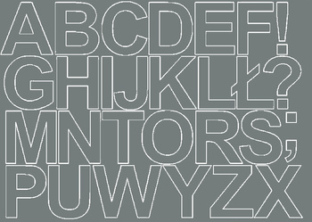 Naklejka litery samoprzylepne 8 cm naklejki szary z połyskiem