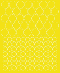 Naklejka na rower kask grochy koła 119 sztuk żółty matowy