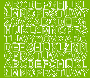 Naklejki litery samoprzylepne 2 cm limonkowy zielony matowy