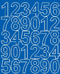 Naklejka cyfry samoprzylepne 4,5 cm naklejki niebieski połysk