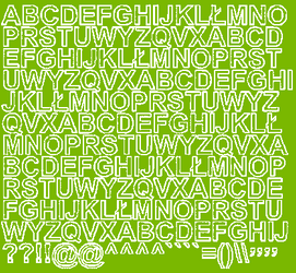 Naklejki litery samoprzylepne 1,5 cm limonkowy zielony z połyskiem