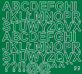 Naklejka litery samoprzylepne 2,5 cm naklejki zielony matowy