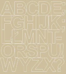 Naklejka litery samoprzylepne 10 cm naklejki beżowy matowy