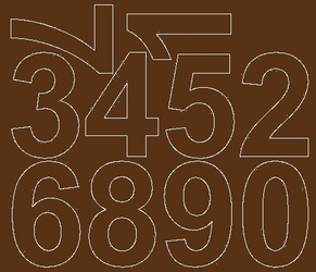 Naklejka cyfry samoprzylepne 8 cm naklejki brązowy z połyskiem