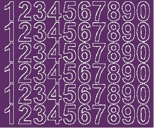 Naklejka cyfry samoprzylepne 3 cm naklejki fioletowy matowy