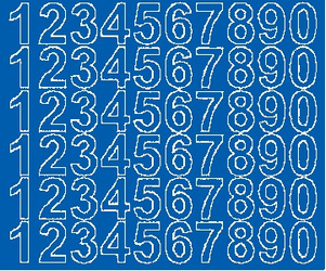 Naklejka cyfry samoprzylepne 3 cm naklejki niebieski z połyskiem