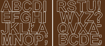 Naklejka litery samoprzylepne 5 cm naklejki brązowy matowy