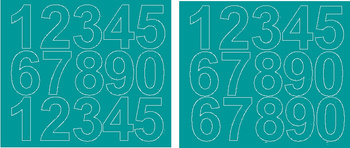 Naklejka cyfry samoprzylepne 6 cm naklejki turkusowy z połyskiem