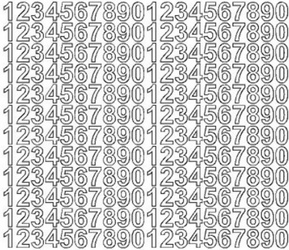 Naklejka cyfry samoprzylepne 1,5 cm naklejki biały matowy