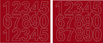 Naklejka cyfry samoprzylepne 6cm naklejki ciemno czerwoną połysk