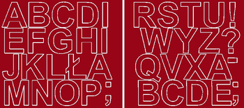 Naklejka litery samoprzylepne 5 cm ciemno czerwony matowy