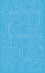 Naklejki litery samoprzylepne 12 cm jasnoniebieski matowy