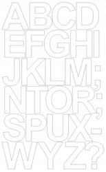 Naklejka litery samoprzylepne 12 cm naklejki białe z połyskiem