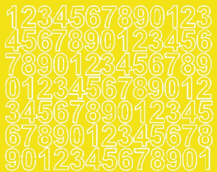 Naklejka cyfry samoprzylepne 2.5 cm naklejki żółty matowy