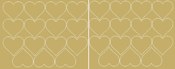 Naklejki serca walentynki 6 cm naklejka seduszko 30 sztuk złoty z połyskiem