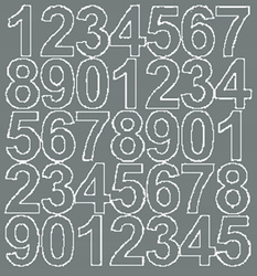 Naklejka cyfry samoprzylepne 4 cm naklejki szary matowy