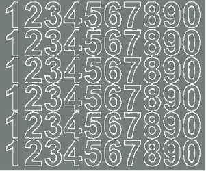 Naklejka cyfry samoprzylepne 3 cm naklejki szary z połyskiem