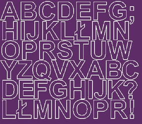 Naklejka litery samoprzylepne 3 cm naklejki fioletowy połysk