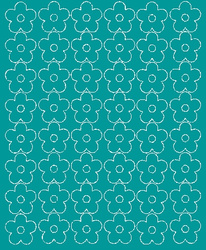 Naklejka na ścianę kwiaty 3 cm kwiatki 48 sztuk turkusowy matowy