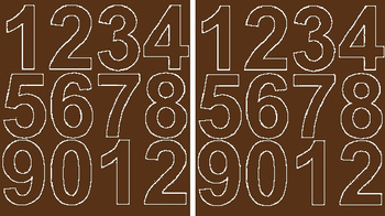 Naklejka cyfry samoprzylepne 7 cm naklejki brązowy matowy
