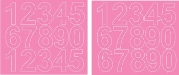 Naklejka cyfry samoprzylepne 6 cm naklejki różowy matowy