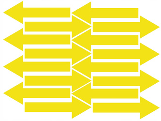 Naklejka strzałki 20x7 cm 16 sztuk naklejki żółty z połyskiem