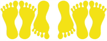 Naklejki stopy 6 szt. ścieżka sensoryczna żółty matowy