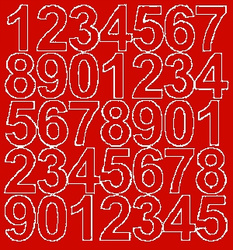 Naklejka cyfry samoprzylepne 4 cm naklejki czerwony matowy