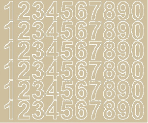 Naklejka cyfry samoprzylepne 3 cm naklejki beżowy z połyskiem