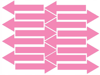 Naklejka strzałki 20x7 cm 16 sztuk naklejki różowy z połyskiem