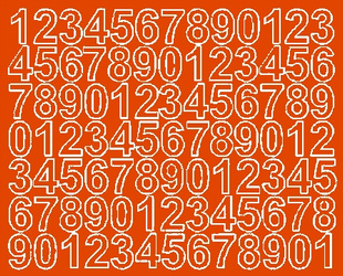 Naklejka cyfry samoprzylepne 2.5 cm naklejki pomarańczowy połysk