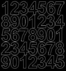 Naklejka cyfry samoprzylepne 4 cm naklejki czarny z połyskiem