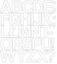 Naklejka litery samoprzylepne 10 cm naklejki białe z połyskiem