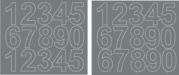 Naklejka cyfry samoprzylepne 6 cm naklejki szary matowy