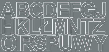 Naklejka litery samoprzylepne 7 cm naklejki szary z połyskiem