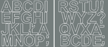 Naklejka litery samoprzylepne 5 cm naklejki szary z połyskiem