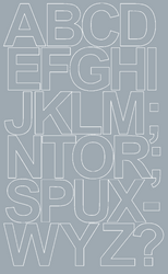 Naklejki litery samoprzylepne 12 cm srebrny matowy