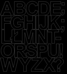 Naklejka litery samoprzylepne 10 cm naklejki czarny matowy