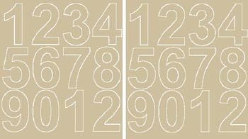 Naklejka cyfry samoprzylepne 7 cm naklejki beżowy z połyskiem