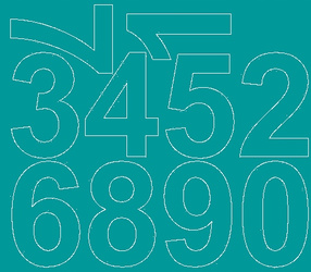 Naklejka cyfry samoprzylepne 8 cm naklejki turkusowy matowy