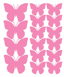 Naklejka na ścianę motyle naklejki 32 sztuki różowy z połyskiem