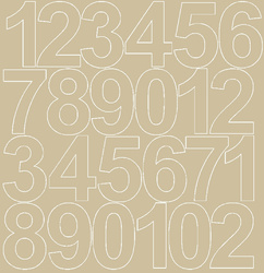 Naklejka cyfry samoprzylepne 12 cm naklejki beżowy z połyskiem